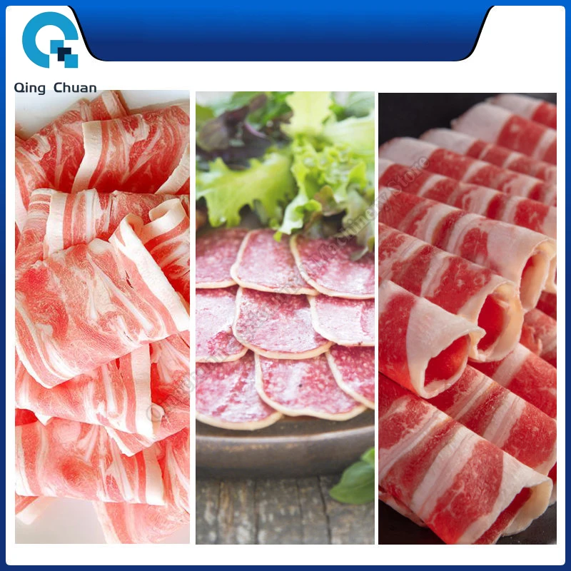 

Meat Slicer 8/10 Inch Semi-automatic Electric Cutting Lamb Commercial Roll Fat Beef Frozen Meat Machine