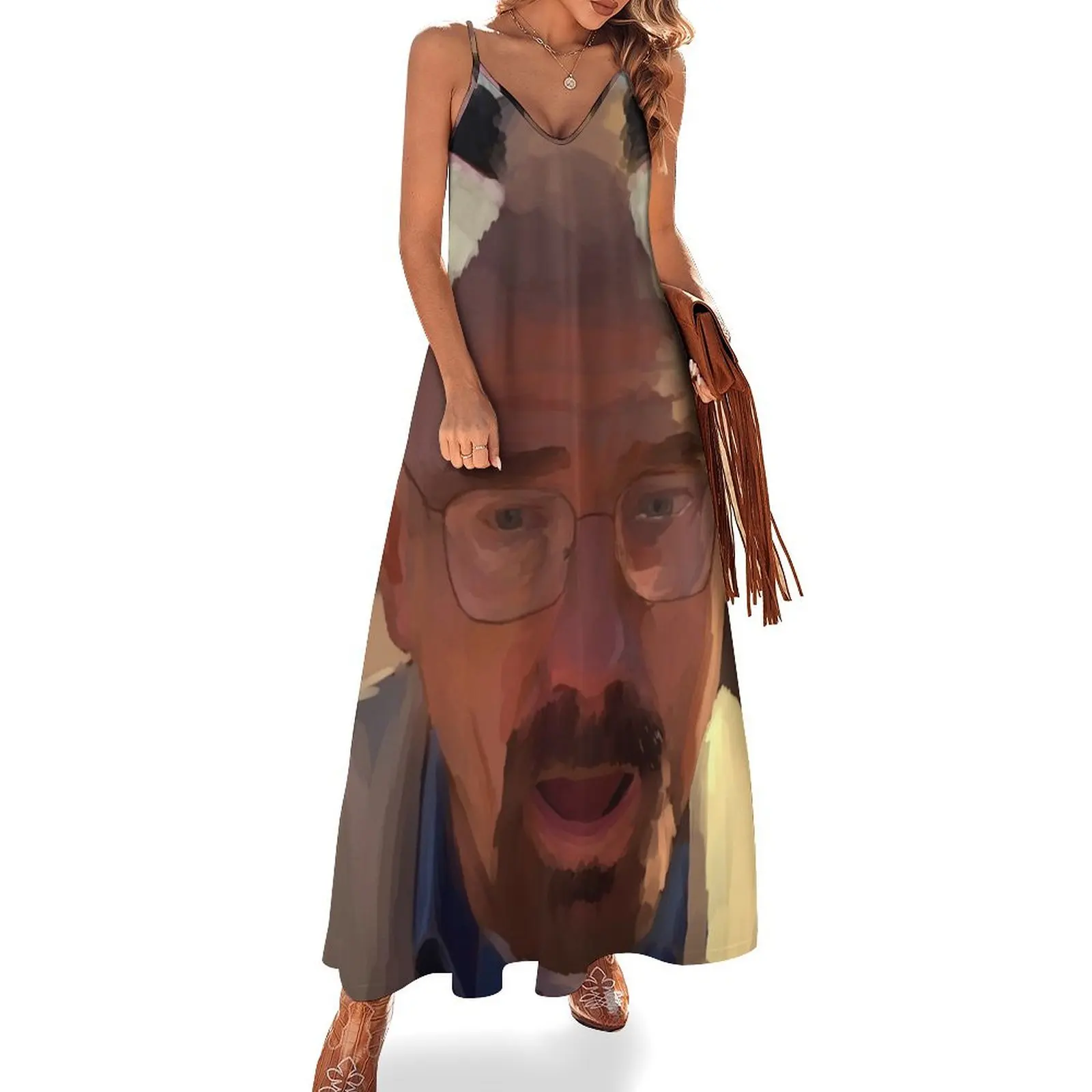 

catboy walter white painting Sleeveless Long Dress women long dresses purple dress dress for women