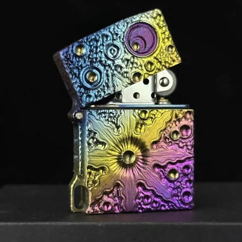 

Titanium Alloy Heavy Armor Thickened Narrow Version Kerosenes Lighter Windproof Personalized High-end Gift To Friendsds