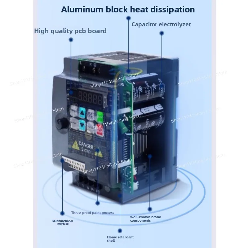 محول VFD أحادي الطور 1.5 كيلو وات - محول تردد الإخراج AC220V 0-220 فولت (مناسب لـ SAKO)