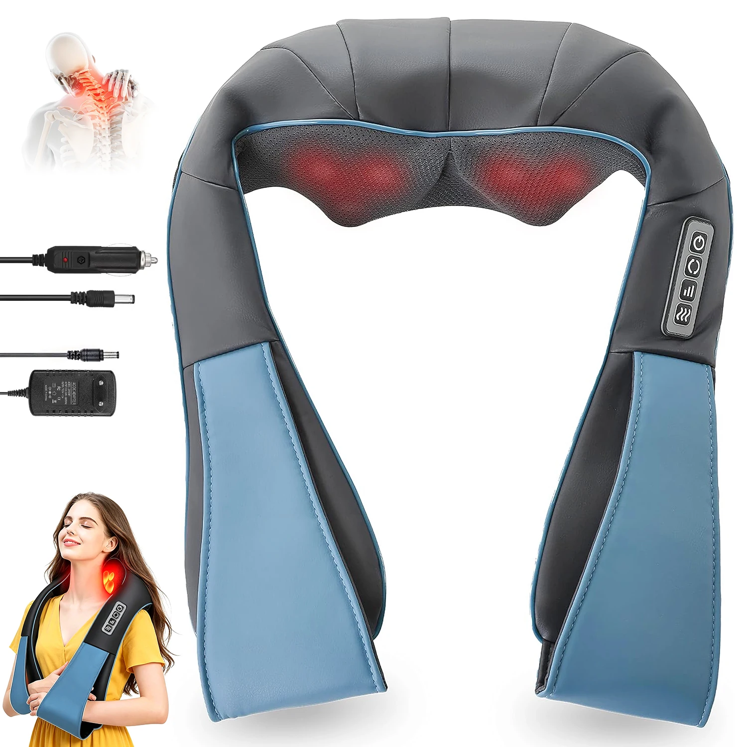 Ein Shiatsu-Rücken- und Nackenmassagegerät mit integriertem Massageball und 4D-Knetmassagefunktion. Perfekt zum Muttertag und auch ein perfektes Vatertagsgeschenk für Papa.