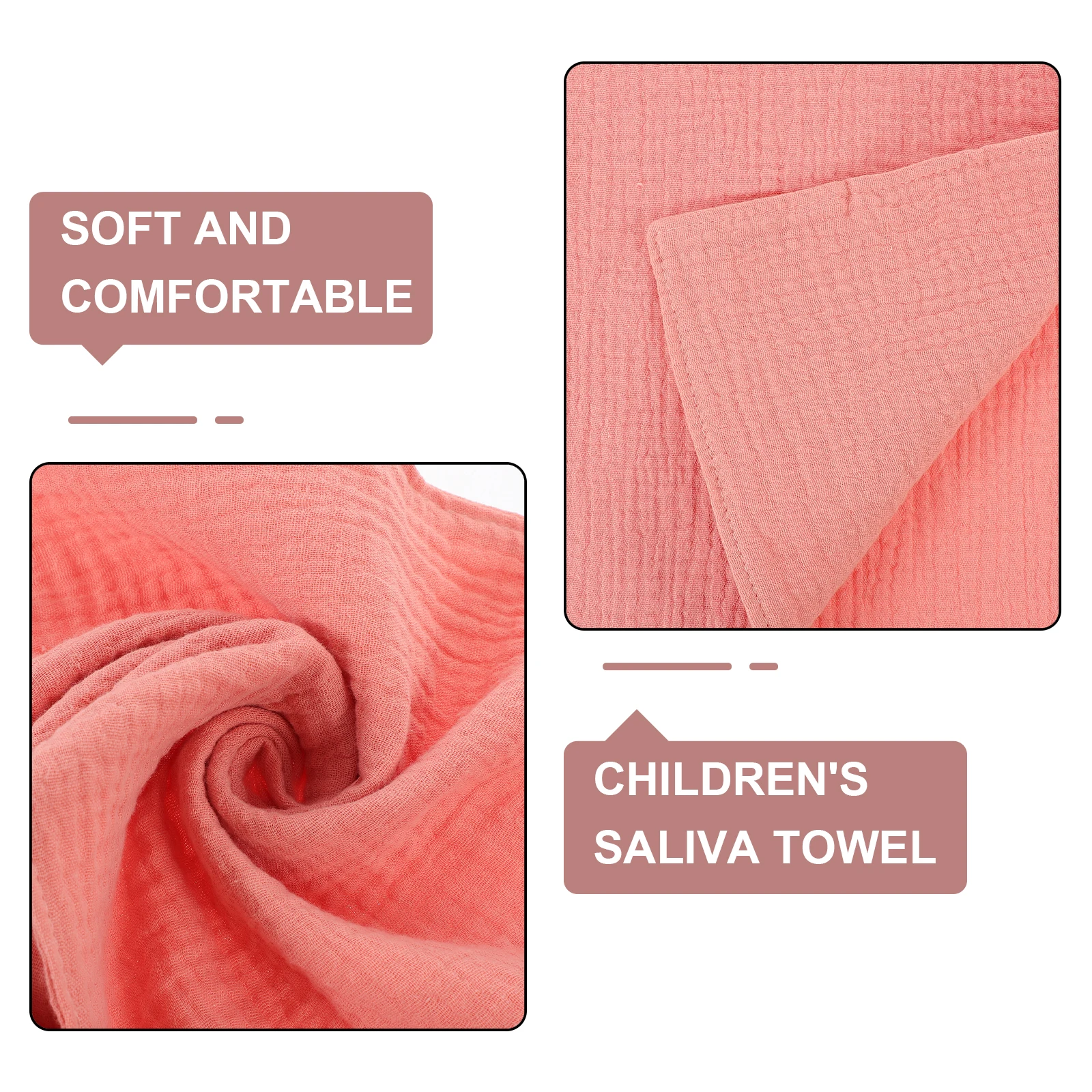

2 pcs Cotton Burping Cloths Baby Saliva Bibs Newborn Washable Absorbent Reusable Portable Travel Outing Shopping Walking