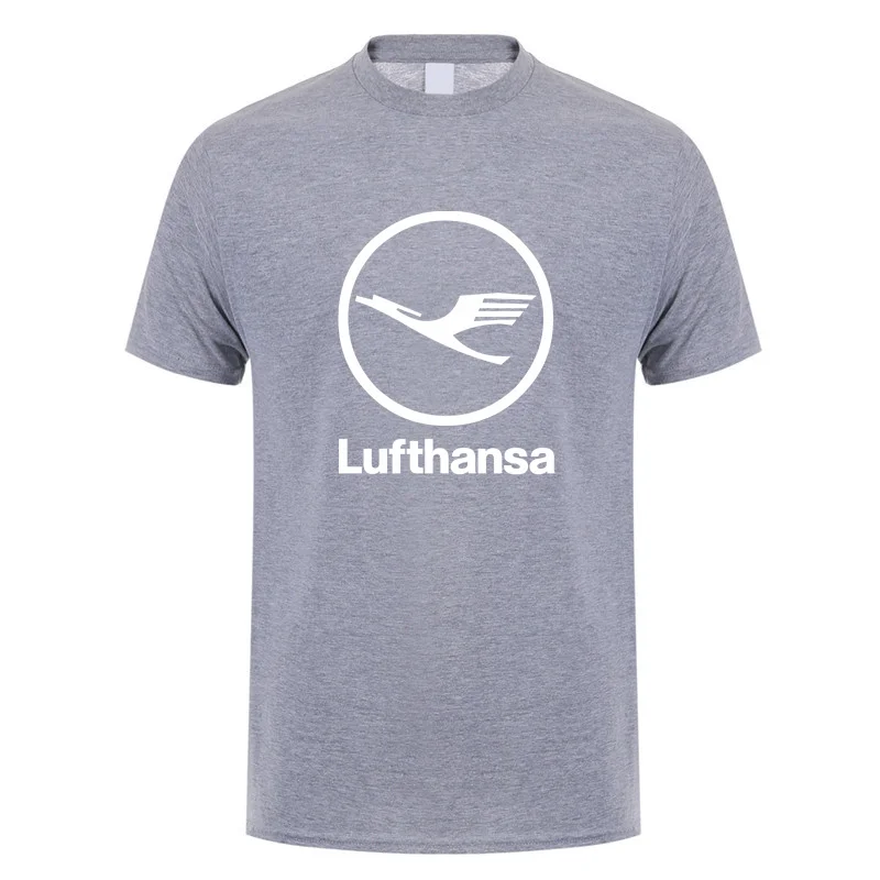 Airline Lufthansa T Shirts Men Cool Short Sleeve Lufthansa T-shirts Tshirt Cotton Casual Tee Tops Man Clothes LH-479