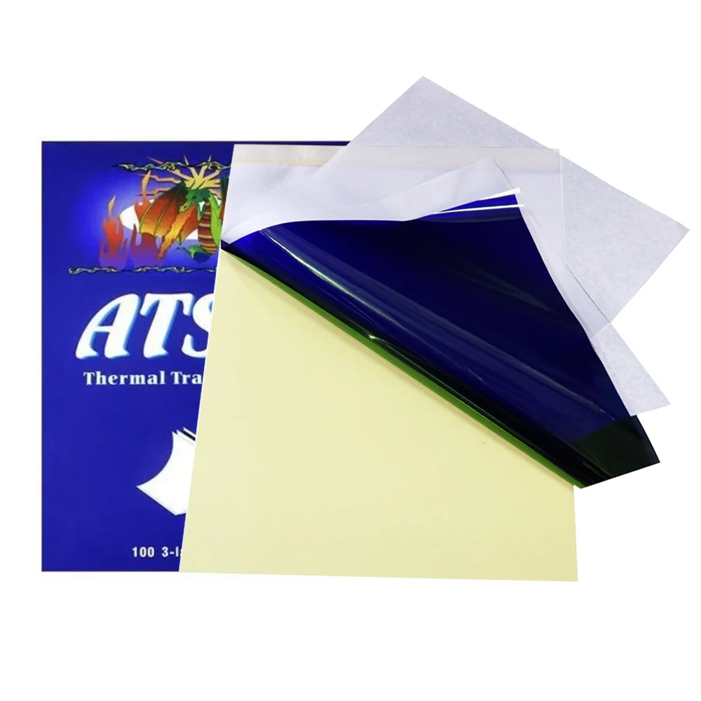 50Pcs Tattoo Transfer Paper A4 Size 4 Layers Thermal Stencil Carbon Copier Paper Tattoo Transfer Machine Accessories