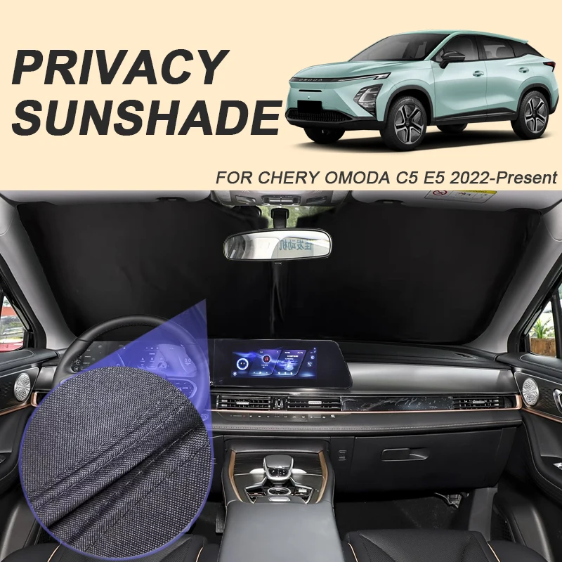 

Car Black Window Privacy Sunshade For CHERY OMODA C5 E5 2022-Present Anti-UV Heat Insulation Protect Cover Interior Accessory