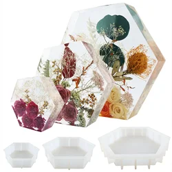 DIY Book Pillow Crystal Epoxy Resin Mold Various Sizes Large Geometry Hexagon Mirror Silicone Mould