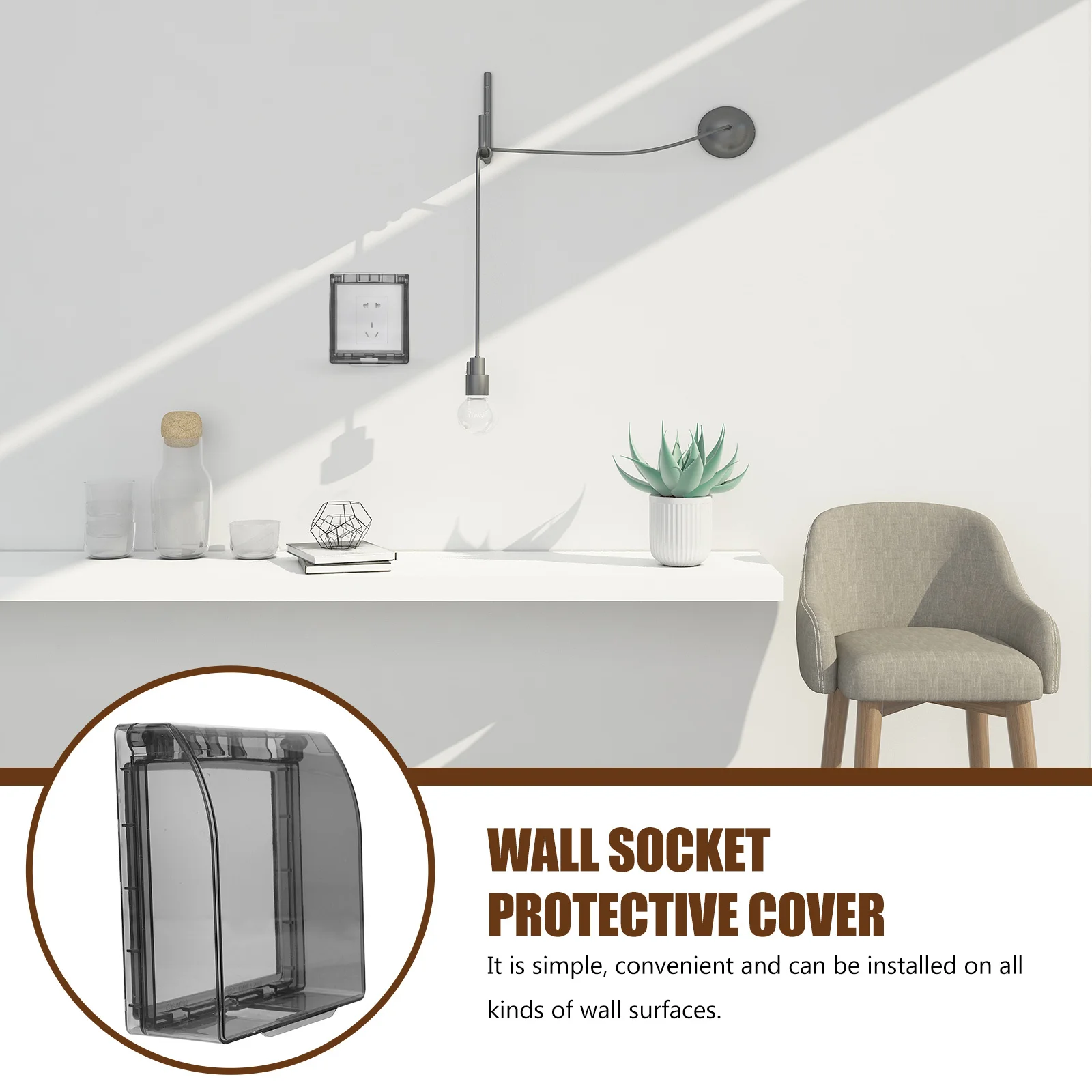 

6pcs Waterproof Socket Box 86 Type Plastic Wall Socket Case Splash-Proof Protection For Bathroom Living Room Balcony