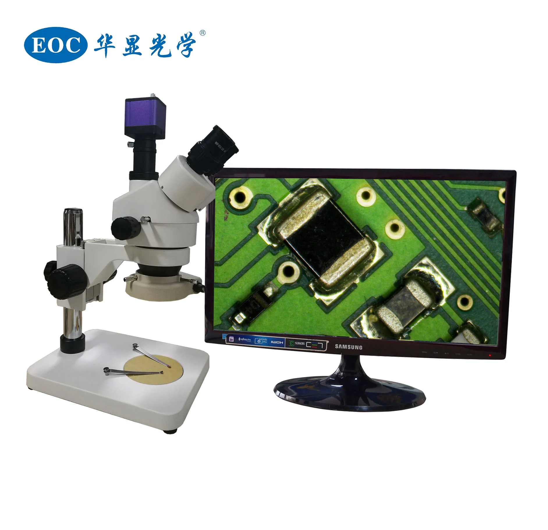 EOC microscope Factory Trinocular lcd screen stereo microscope for PCB