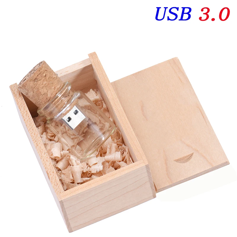 SHANDIAN USB 3.0 زجاجة عائمة جديدة بندريف 16 جيجابايت 32 جيجابايت 64 جيجابايت زجاجات الرغبات محرك فلاش U القرص هدية الزفاف 1 قطعة شعار مجاني