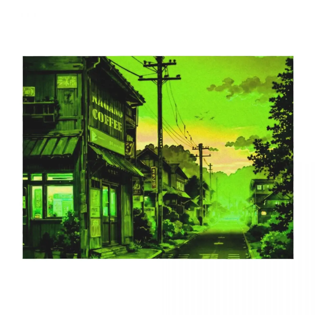 

Somewhere in Tokyo (Green) Throw Blanket Blankets Sofas Of Decoration Tourist Luxury St Quilt Blankets