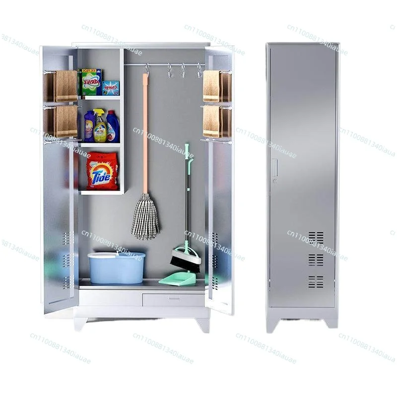 

Stainless Steel Cleaning Cabinet Sanitary Cabinet Balcony Sundries Locker Cleaning Tool Cabinet Outdoor