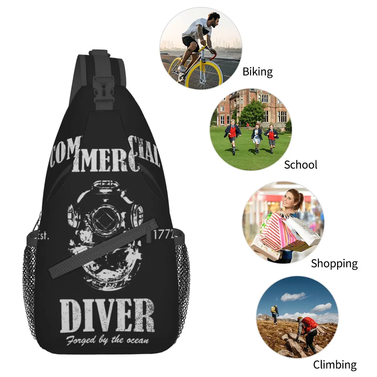 Dive Scuba Diving Crossbody Bag Sports Commercial Diver Chest Bag Unisex Women Man Fashion Shoulder Backpacks Travel