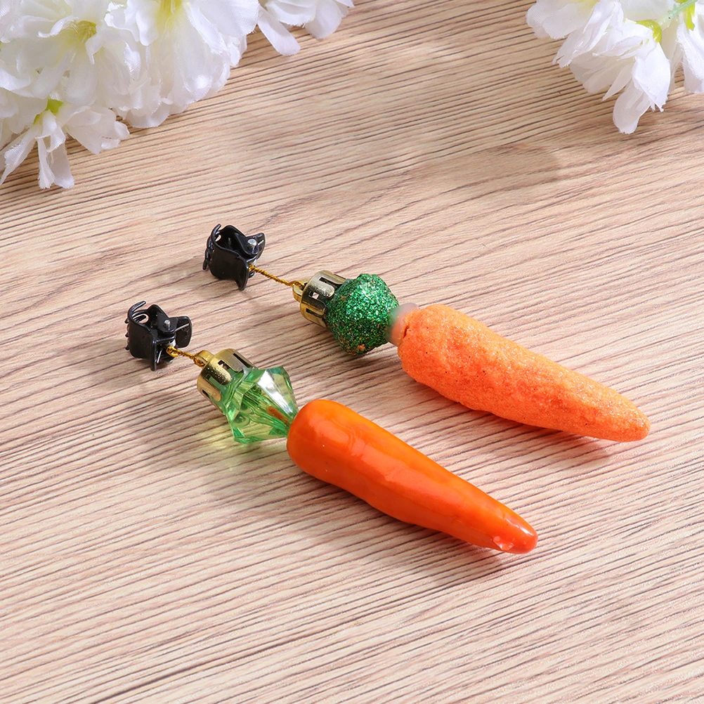 

20pcs Easter Carrot Hanging Ornaments Party Costume Hat Decorations Fine Craftsmanship Carrot Clips For Easter Party Carnival