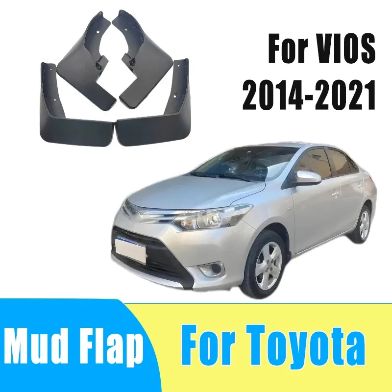 

4pcs Automotive Tire Mudguard Waterproof Prevent Mud Splashing Car Mud Flap Fender Trim Accessories For Toyota VIOS 2014-2021