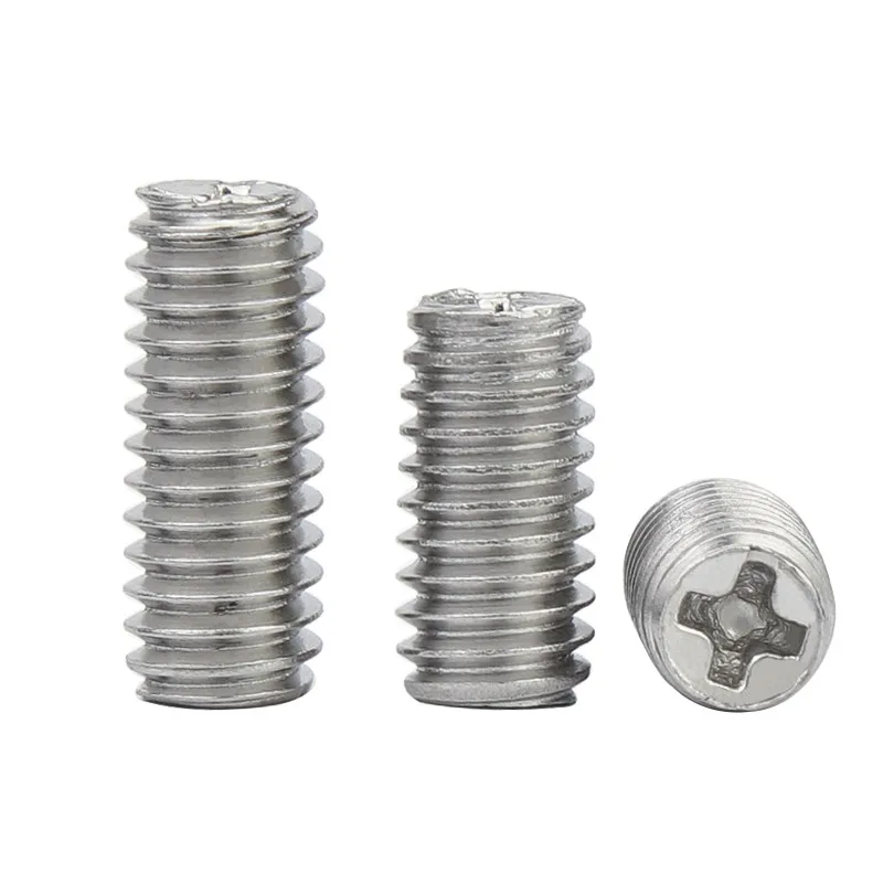 50 ~ 100 pezzi viti di fissaggio senza testa M2 M2.5M3M4 304 A2 in acciaio inossidabile Phillips senza testa vite di fissaggio punta piatta set vite senza testa