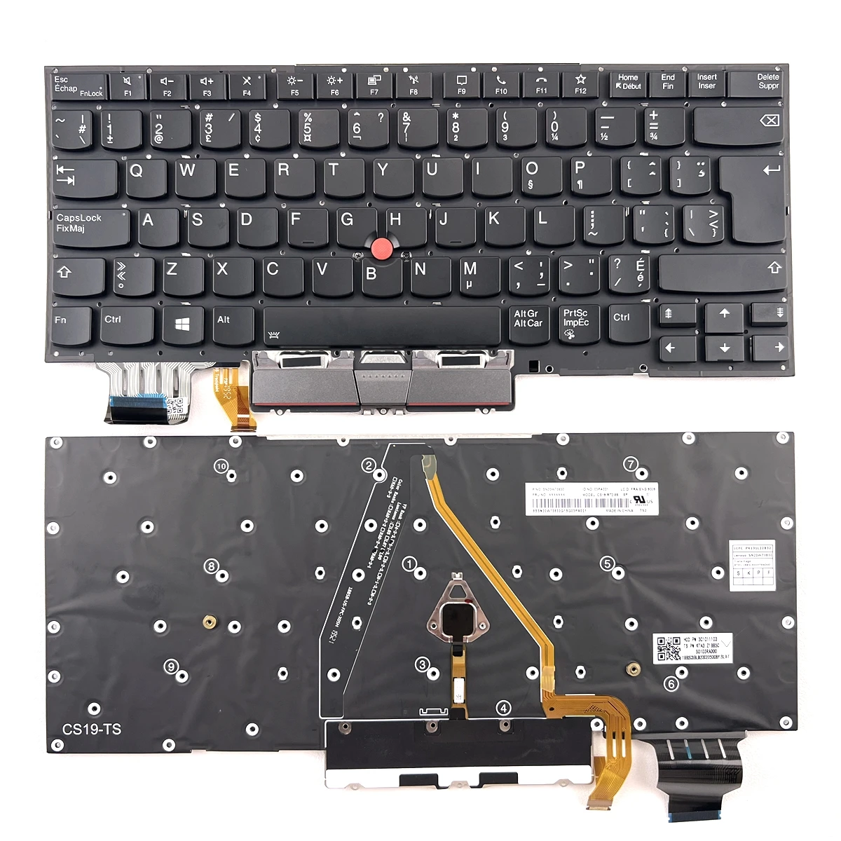 

French/UK/Latin/Hungarian/Canada/ Backlit Keyboard For Lenovo Thinkpad X1 Carbon 8th Gen8 2020 Series (Phone Key)