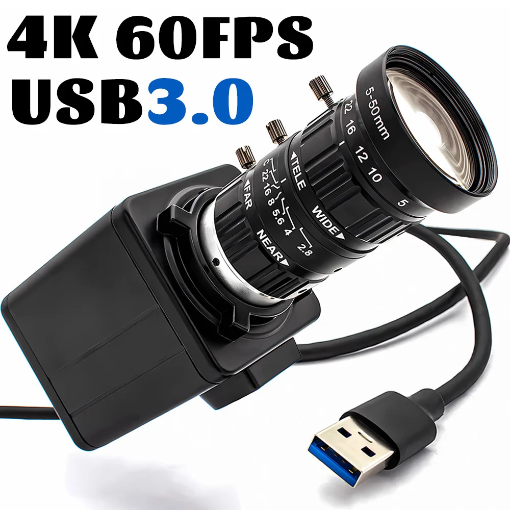 8MP USB Camera Ultral 4K IMX678 CMOS 60-Frame Industrial USB3.0 Camera Module 10X Zoom Plug Play UVC Protocol Support Video Live