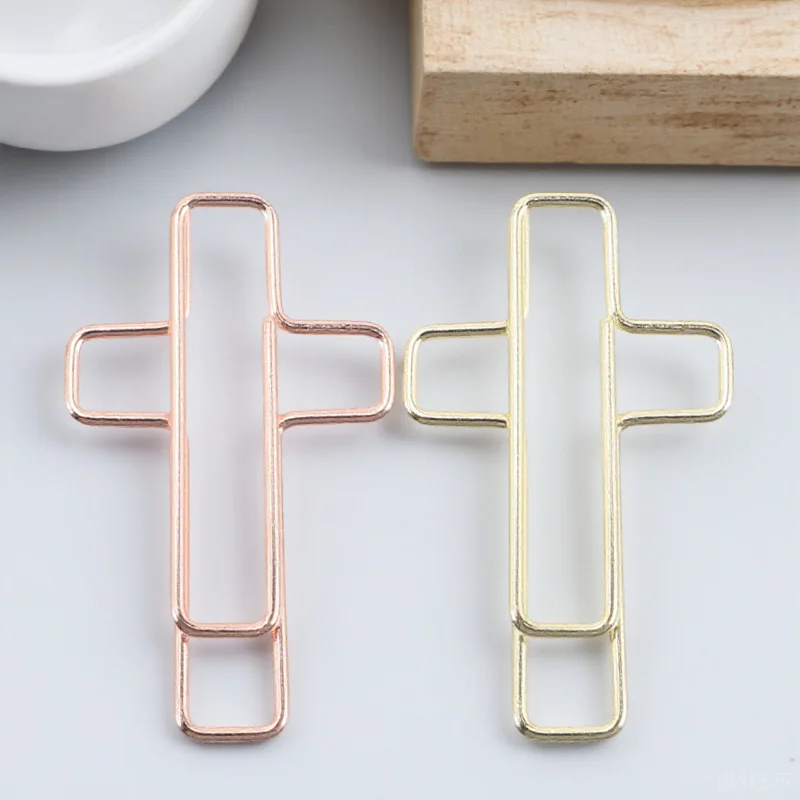 100Pcs Novelty Cross Shaped Paper Clips Metal Clips Strong Holding for Office School Filing Document Organization