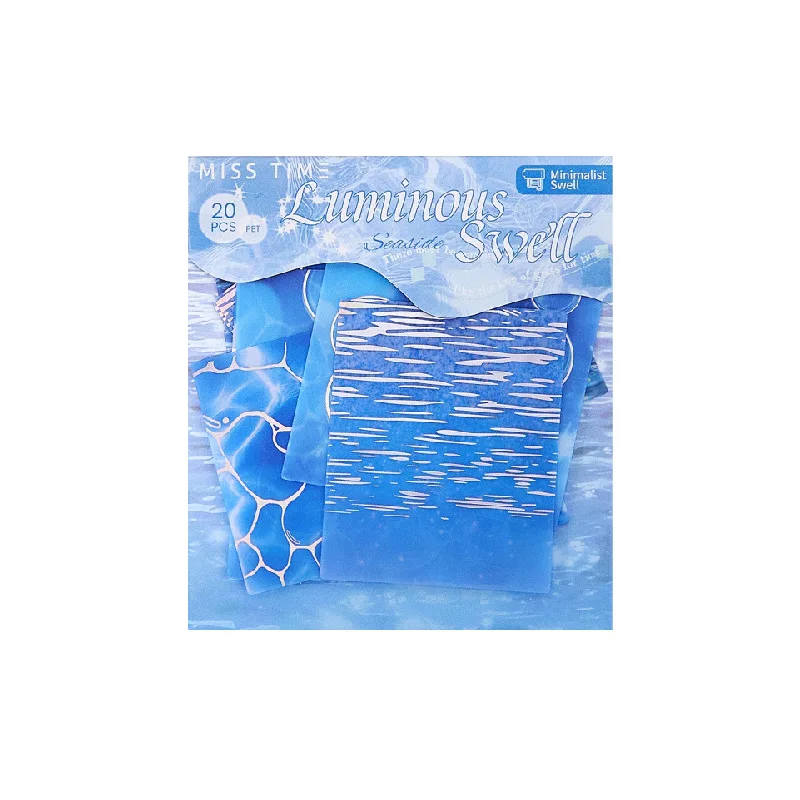 Autocollants transparents à effet d'eau scintillante, ornements créatifs pour la mise en page de scrapbooking, 20 pièces/lot