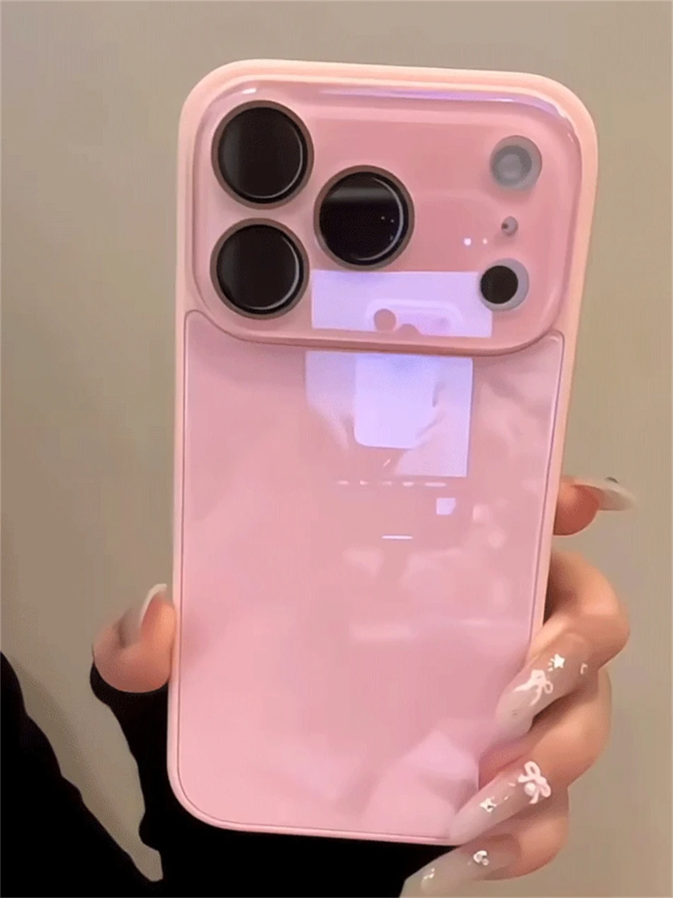Luxuriöse Kamera-Schutzhülle aus gehärtetem Glas in Bonbonfarben für iPhone 15 16 17 18 Pro Max, stoßfest, weicher Rahmen, glatte harte Abdeckung – Detail 15