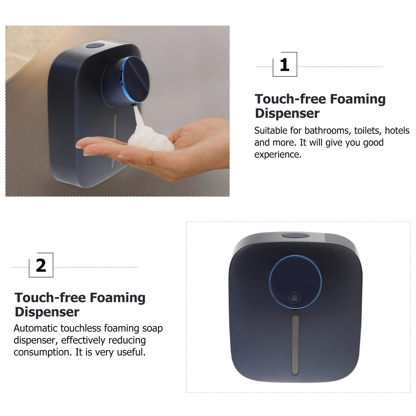 

Smart Sensor Soap Dispenser Electronic Foaming Wooden Touchless Hand Wall Mounted Abs Bathroom Countertop Dispensers Miss
