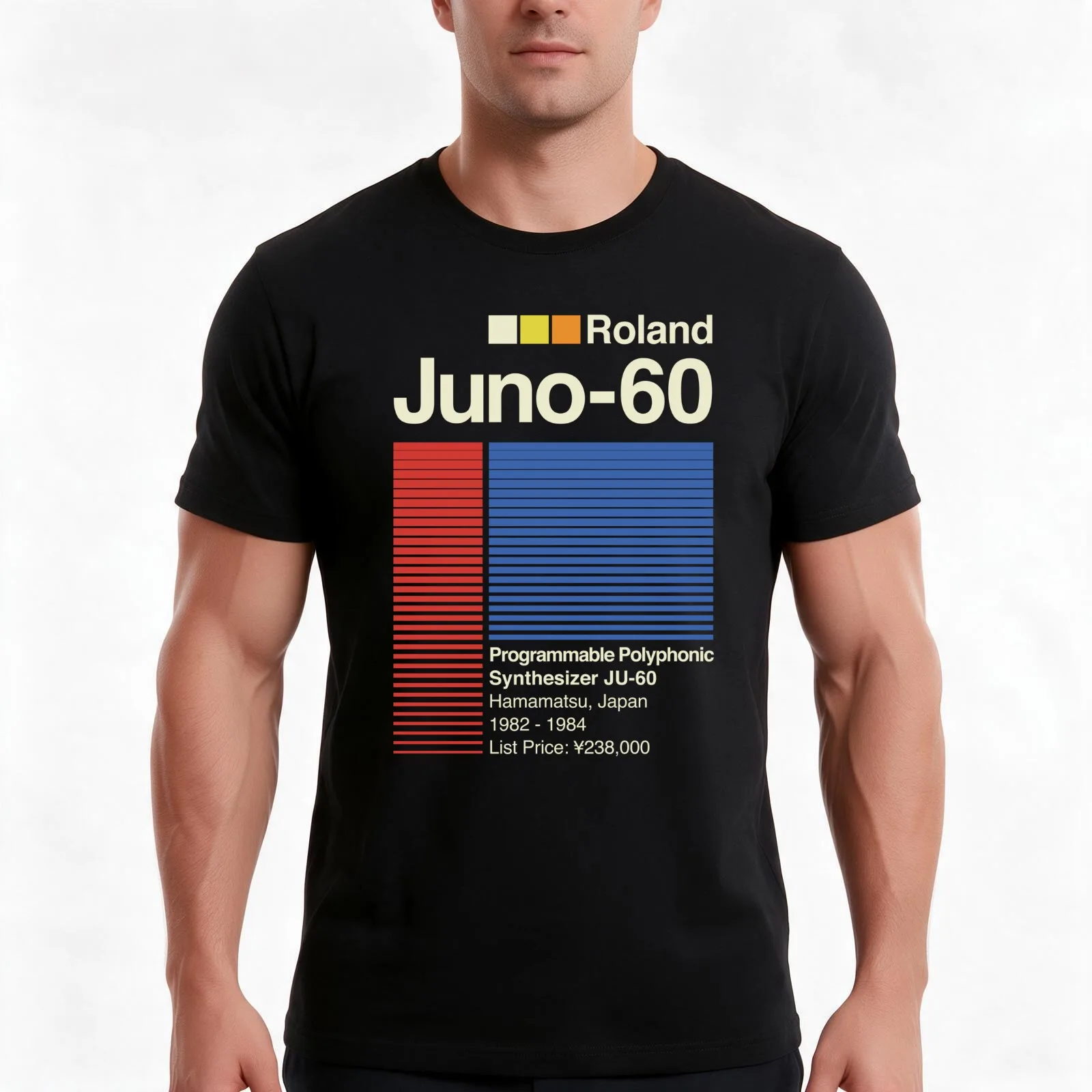 Juno 60 Horizontal T-Shirt, Summer Casual Cotton Tee, Oversized Streetwear Tops, Vintage Graphic Print, Loose Fit Short Sleeve