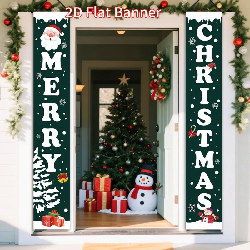 زوج واحد 2Dflat، تصميم رجل الثلج والشجرة، مثالي لتزيين العطلة، لا يتطلب طاقة - wzy