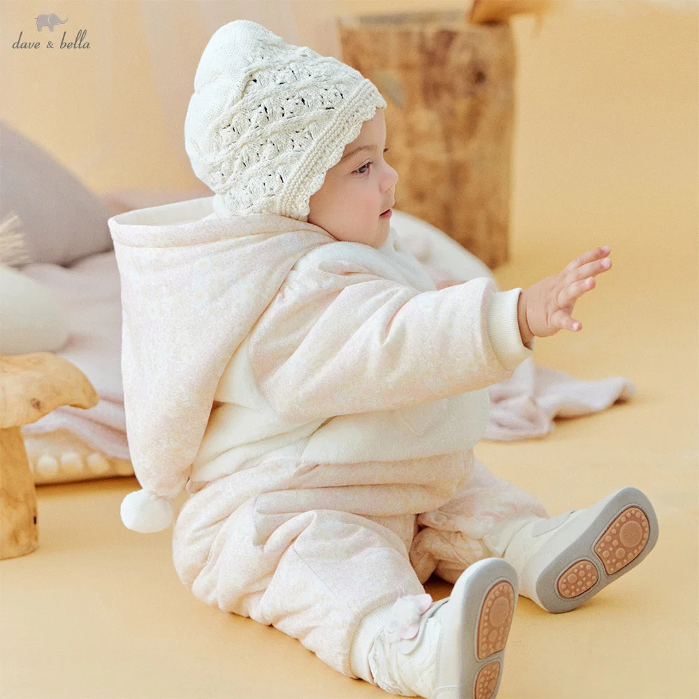 

Комбинезон для новорожденных Dave Bella, осенне-зимний плюшевый милый хлопковый комбинезон для девочек и мальчиков, верхняя одежда с длинными рукавами, одежда для новорожденных DB4254089