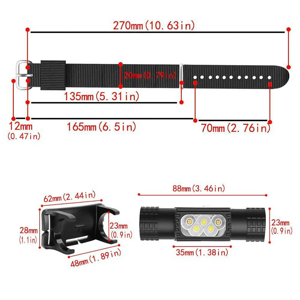 Imagem -04 - Pulseira Led Portátil de Luz Wristlamp tipo c Flashlamp Branco Amarelo Ciclismo Noturno Corrida Lâmpada de Pesca Pulseira