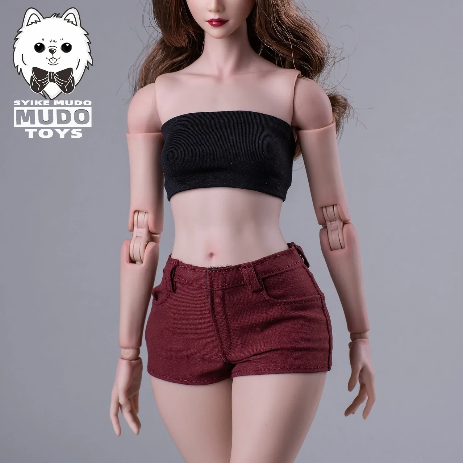 ชุดกางเกงขาสั้นผู้หญิงแบบยืดได้ CTC-005 ขนาด 1/6 สำหรับตุ๊กตาแอคชั่นฟิกเกอร์ขนาด 12 นิ้ว รุ่น AT202 AT203