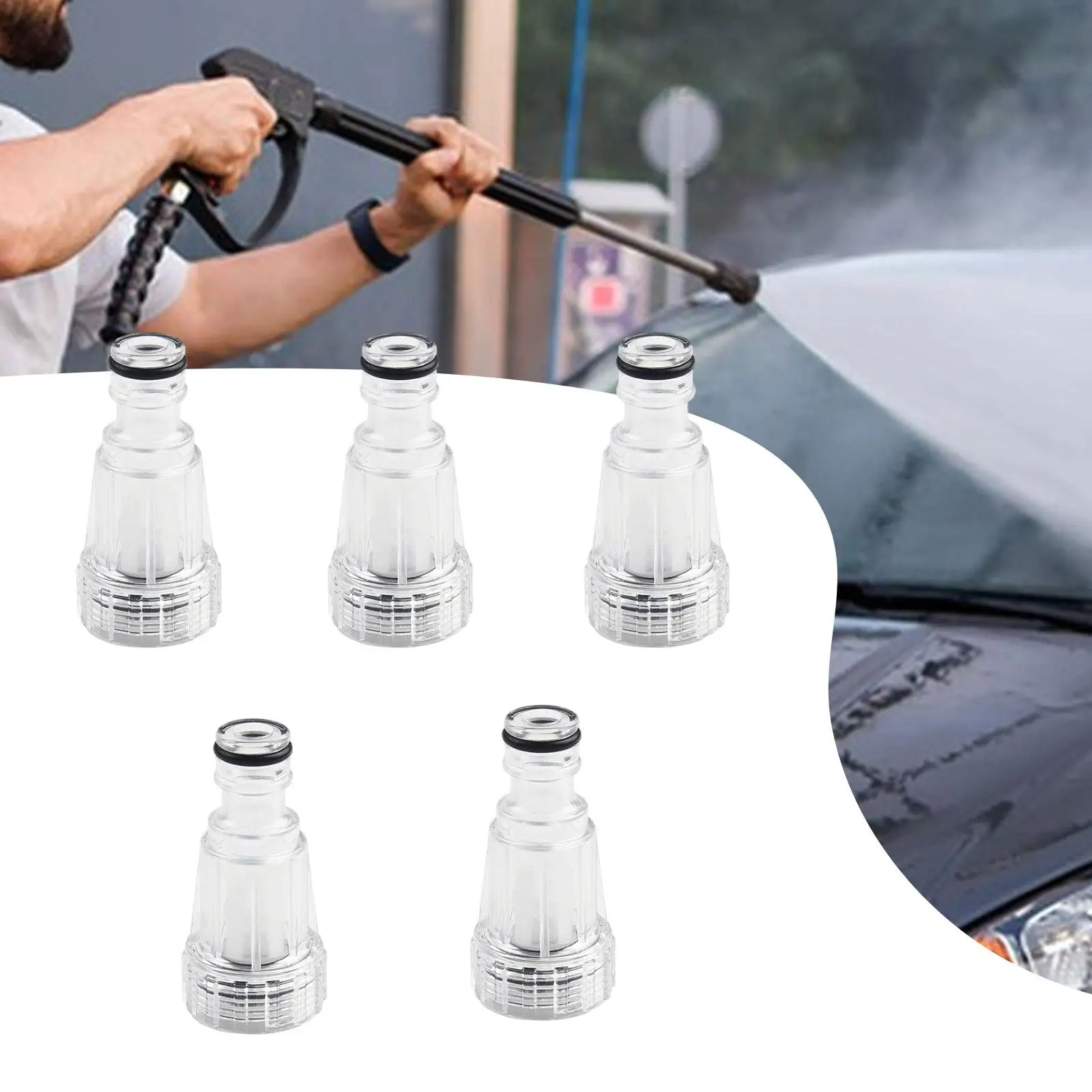 5Pcs Pressure Washers Inlet Filter Connectors Accessory 3/4 inch Reusable,