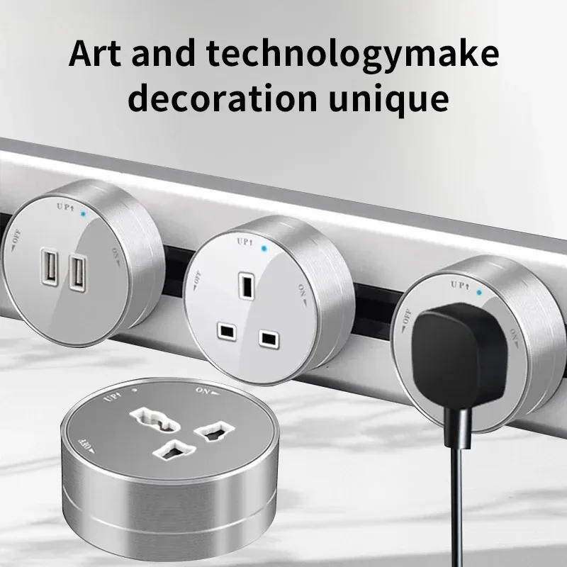 Track Socket Home Appliances Pop Electric Plug Adapter UK US EU Standard Wall Socket With Usb Embeded And Surface