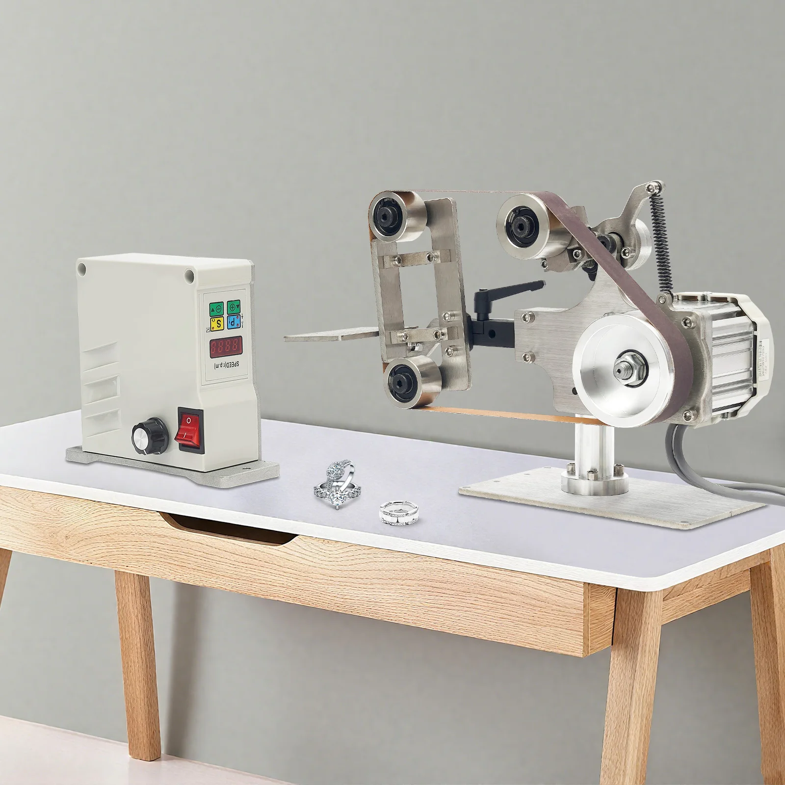 Elektrischer Mini-Bandschleifer, Poliermaschine, 550 W DC, bürstenloser Motor, 30 m/s, für Metallverarbeitung, Schmuckherstellung – Detail 19
