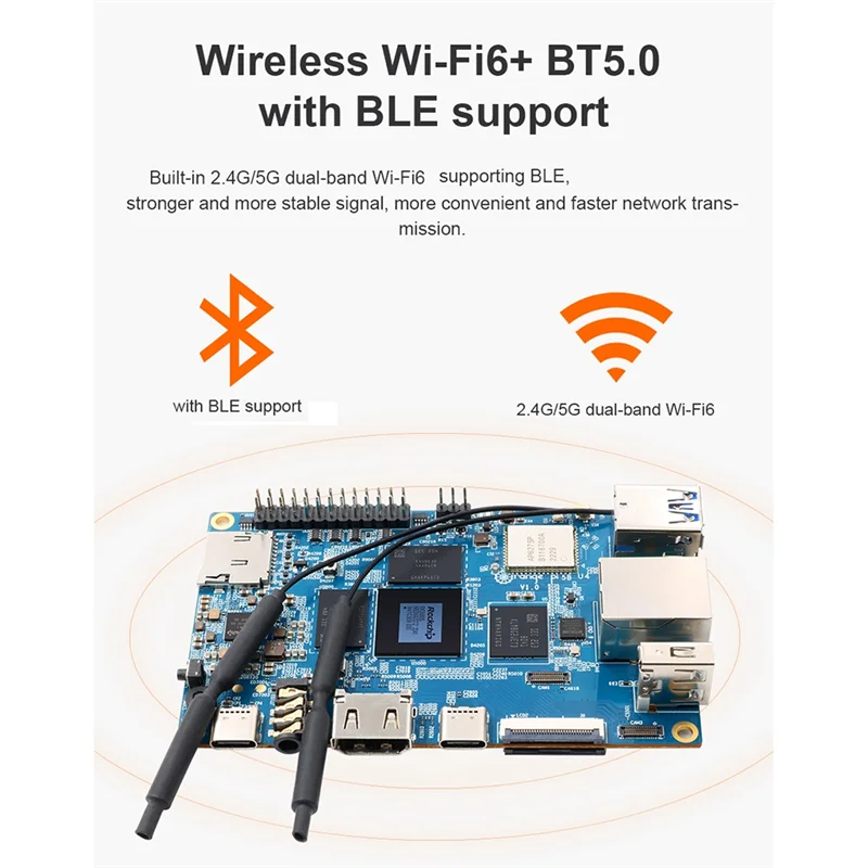 AB20-For Orange Pi 5B 4G RAM+32G EMMC Development Board 8 Core 64 Bit Processor Programming Motherboard with Heat Sink