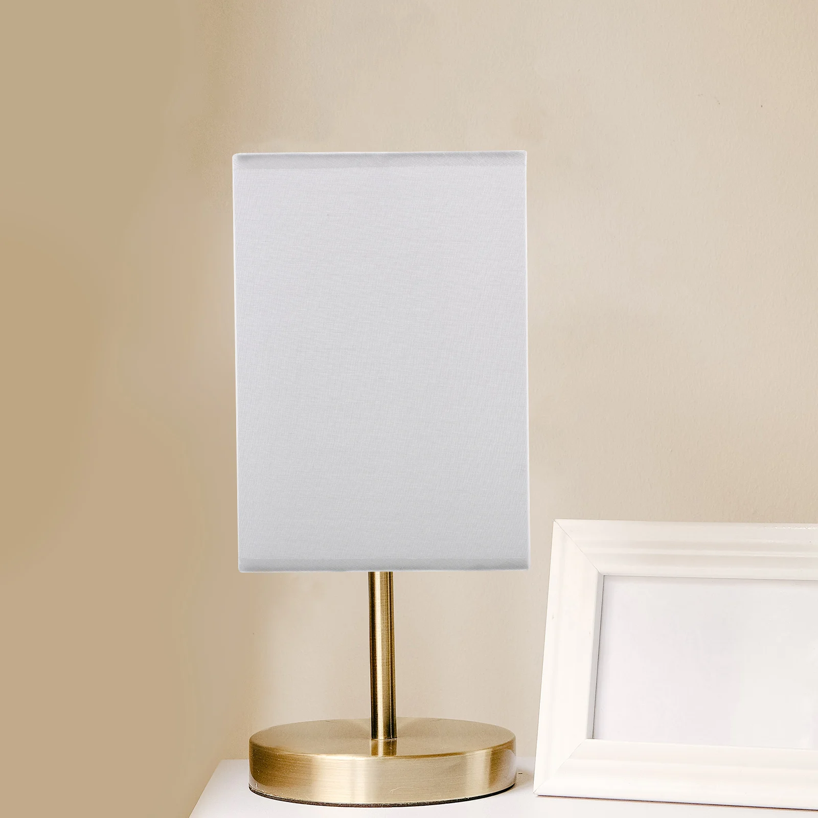 

Square Table Lampshade E27 TC Material Lighting Fixtures Replacement Shade for Bedroom Living Room Cloth Cover Lamp