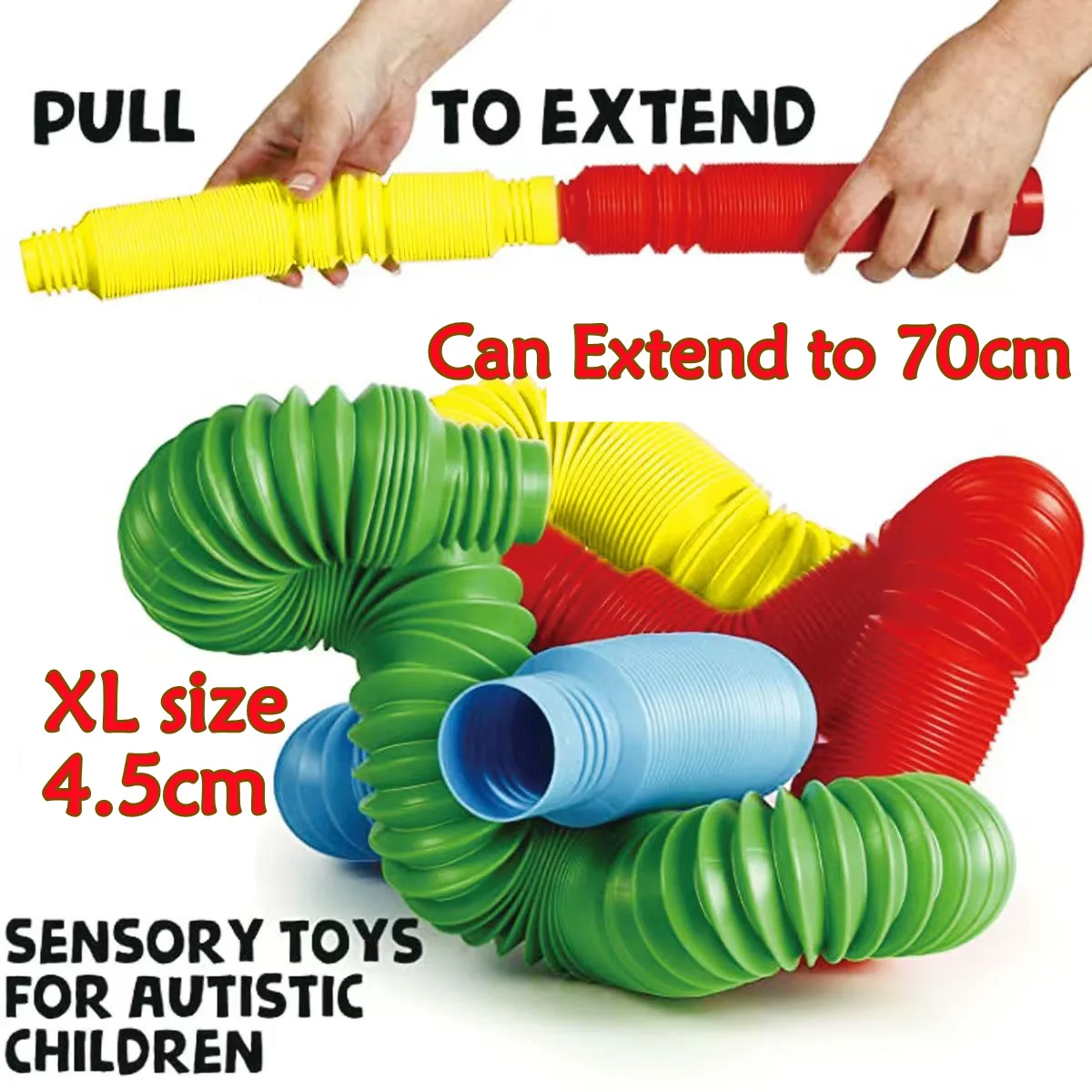 Zabawki Kreatywne Szkoła DIY Ściana Wodna Zabawa Dziecięca Rurka Pop Ogrodowa Teleskopowe Rury Wodne Antystresowa Zabawka Fidget 1.9/2.9/4.5cm 20 szt.