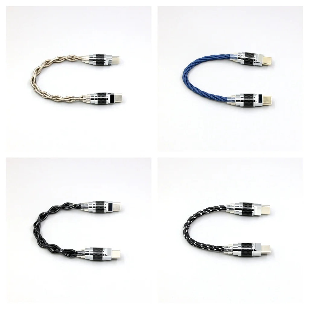 

OTG USB-C Type C Male To Male Pure Silver OCC Graphene Alloy Cable For ONIX Alpha XI1 CAP mobilephone little tail decoder