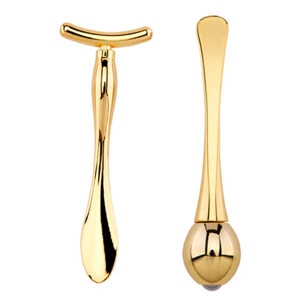 

Silk for Eyes Massage Roller Double-end Facial Mask Spoon The Face Golden