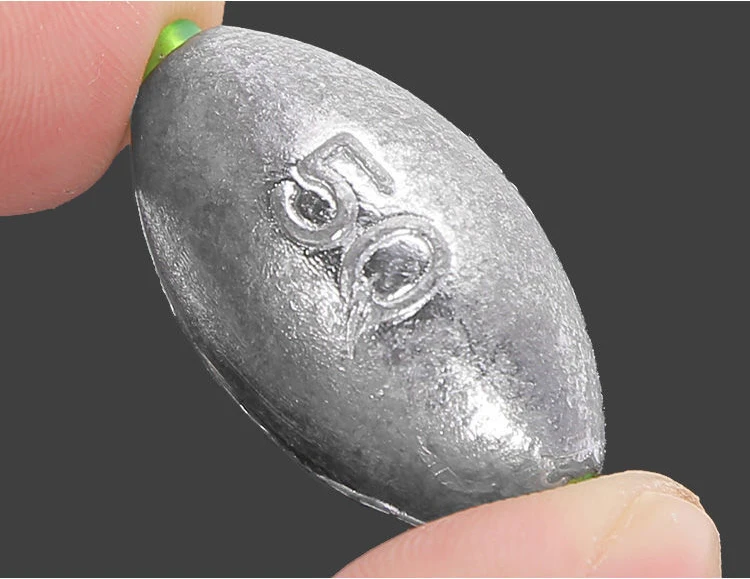 Olivenförmiges Bleigewicht mit Kunststoffrohr 10g/20g/25g/30g/40g/50g/60g Schnellwechsel-Offene Bleigewichte Angelzubehör – Detail 6