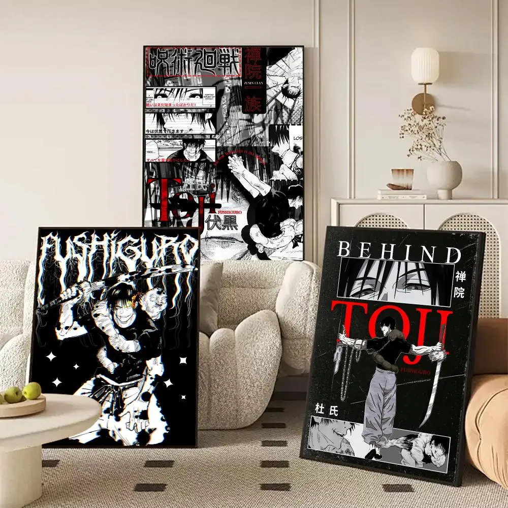J-jujutsu Kaisen Toji Fushiguro Poster Trendy Wall Art Good Sticker Printed on PP Paper for Living Room Office Bar Decoration