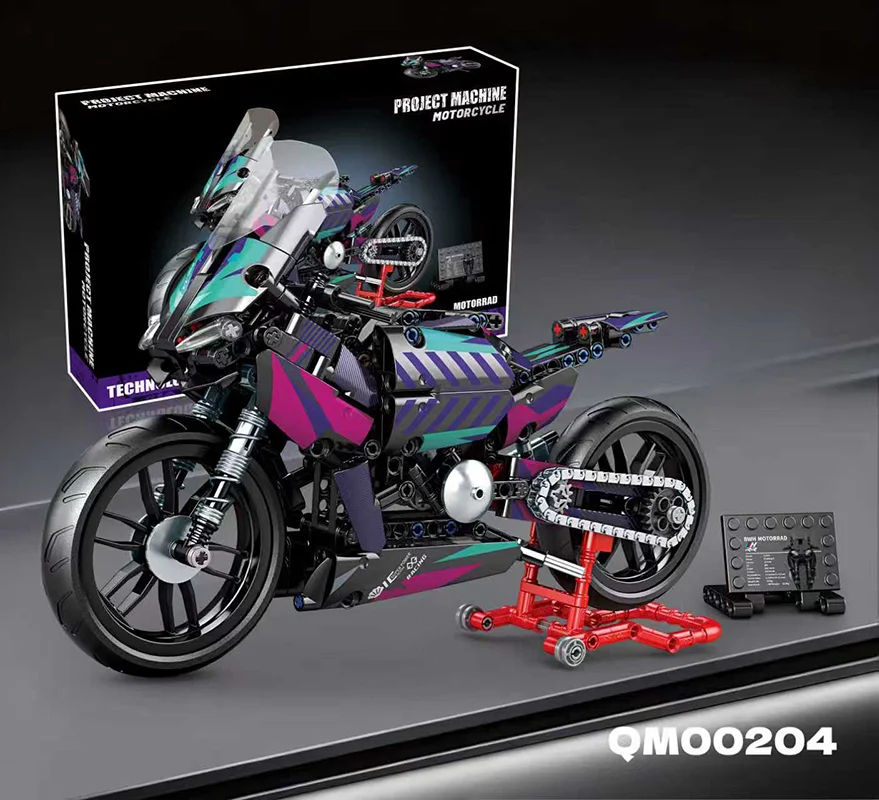 

800PCS Large Motorcycle Racing Building Block Model | Men's Desktop Decor & Stress-Relief Toy | ABS Motorcycle Blocks Christmas