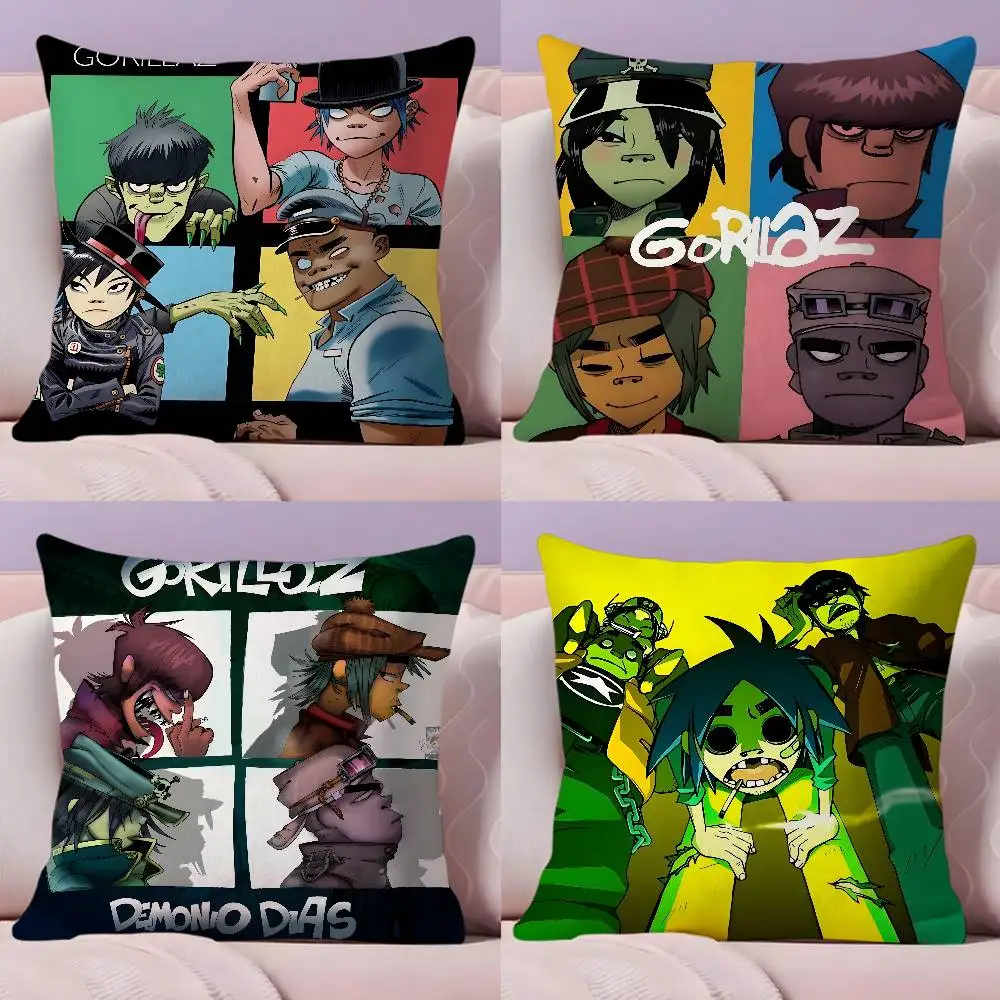 Music Prints G-Gorillaz Pillow Case Pillowcase Ultra Soft Skin Friendly Fabric Cloud Like Comfort & Concealed Zipper