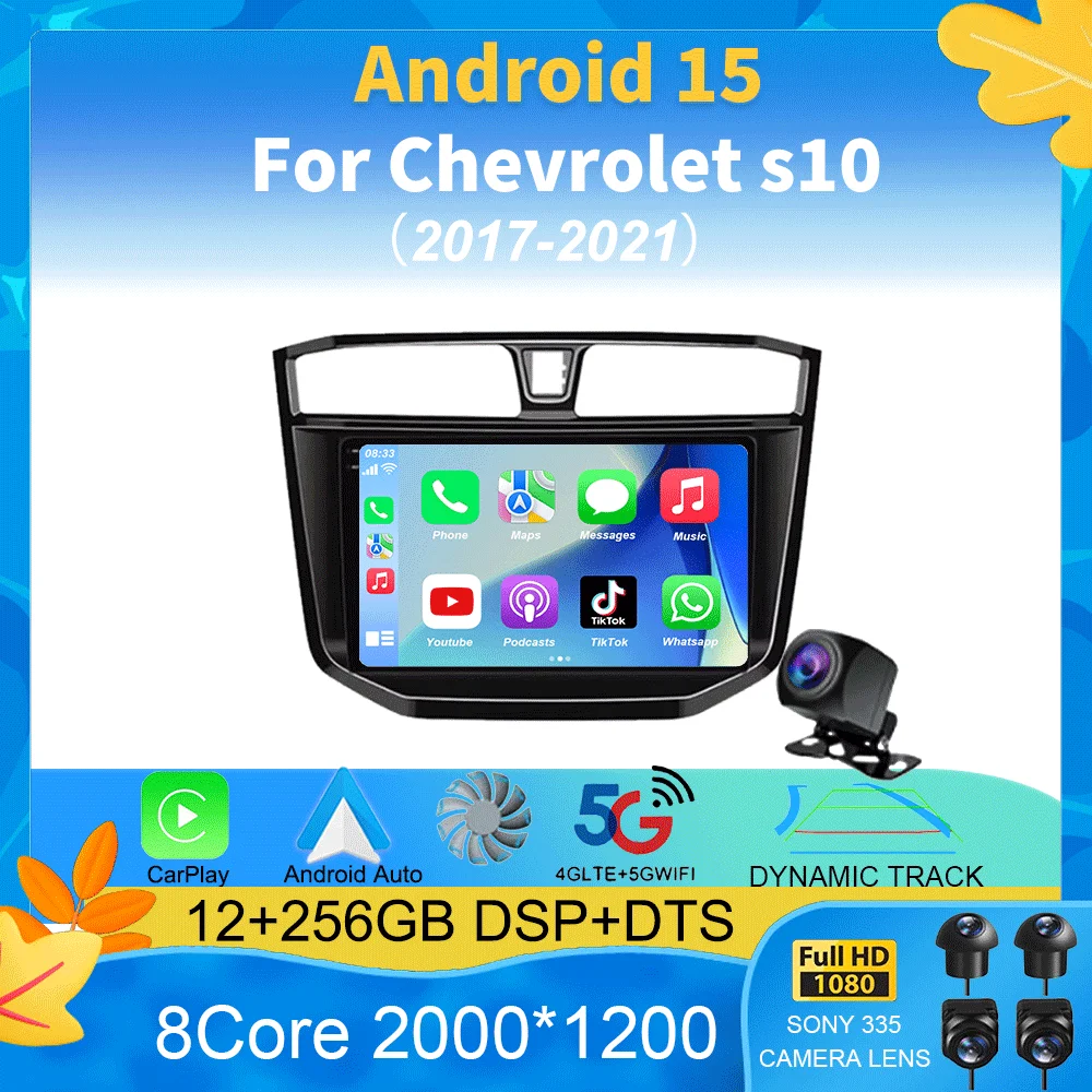 

Android 15 For Chevrolet s10 2017 - 2021 Car DVD GPS Navigation Auto Radio Stereo Multimedia Player Unit Carplay Screen