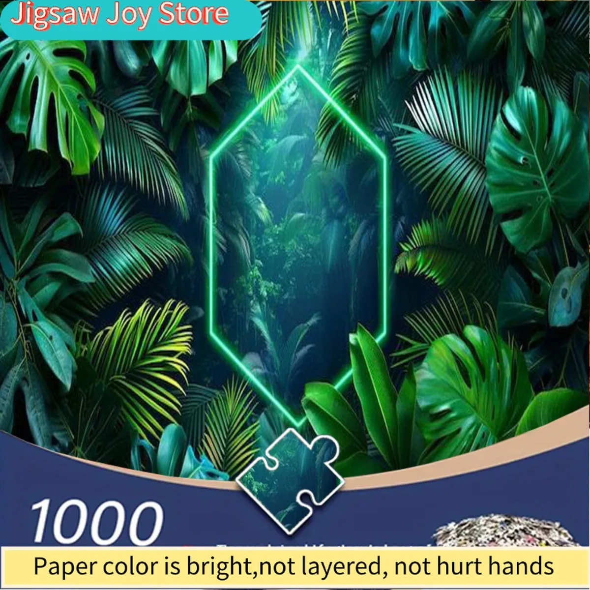 

1000pcs Adult Jigsaw Puzzle - Caribbean Themed Colorful Coral Reef & Tropical Fish with Portable Rectangular Box, Challenging