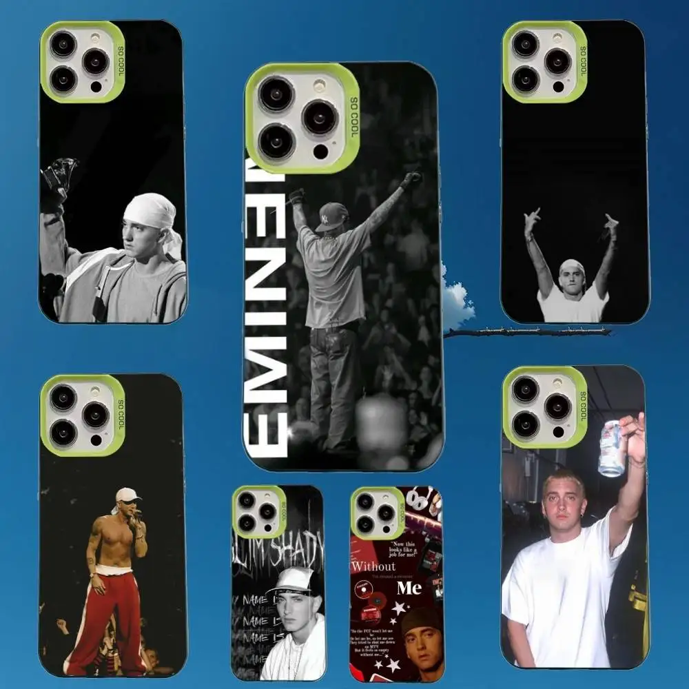 

E-Eminem-m Rapper ES Phone Case For iPhone 16,15,14,13,12,11,Pro,Max,Plus,Mini,XS,SE Anti Fall Green Matte Hard Bumper