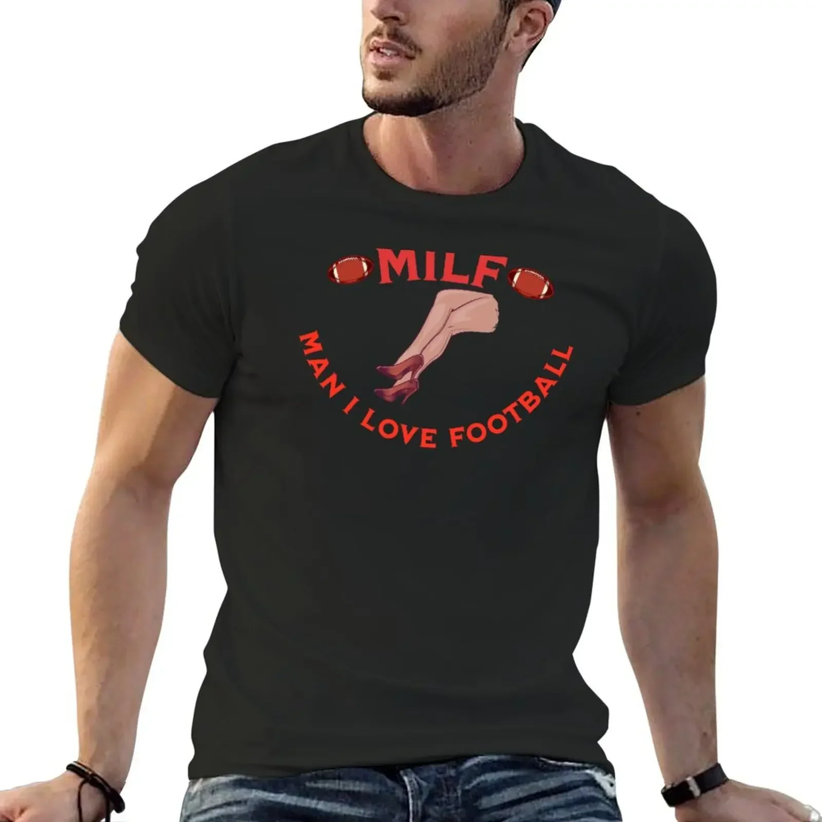 M.I.L.F Man I Love Football T-Shirt shirts graphic tees tops graphics mens t shirts casual stylish