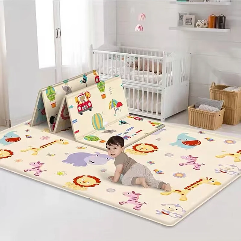 Baby Folding Crawling Activity Mat New Kids Cartoon Waterproof Crawling Game Carpet Double-sided Children\'s Carpet Soft Foam Pad