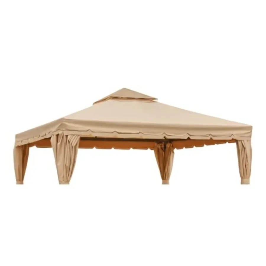 Reinforced RipLock 350 Replacement  Top Cover for 12' x 12' Square Gazebo Models in Black with UV Protection and Weather Resi