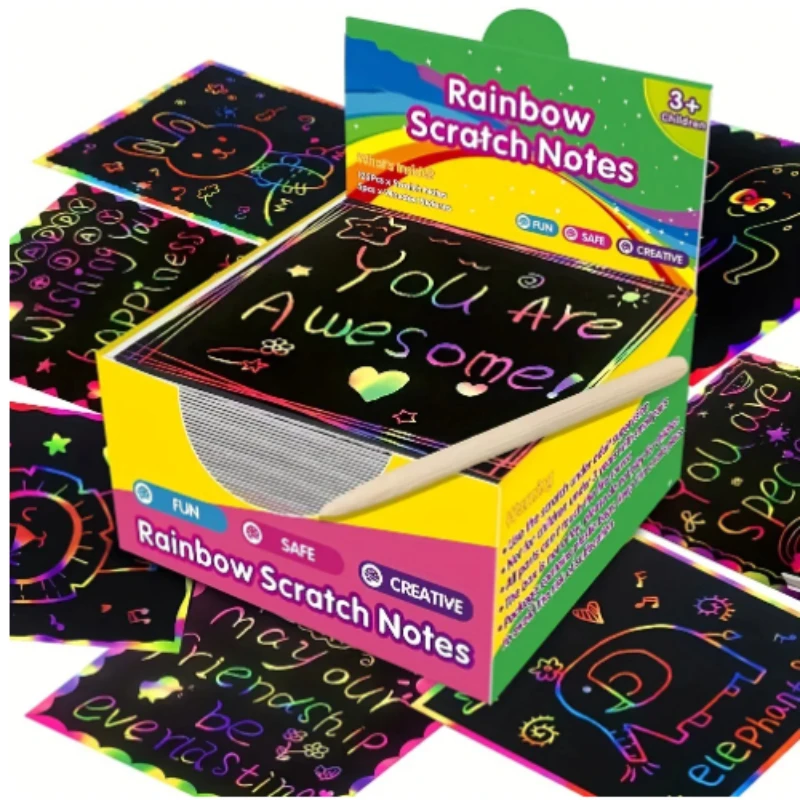 Scratch-off Paper Boxed with Colorful Hand-painted Best-selling Scratch-off Paper Children\'s Creativity A4/8K/16K/32K