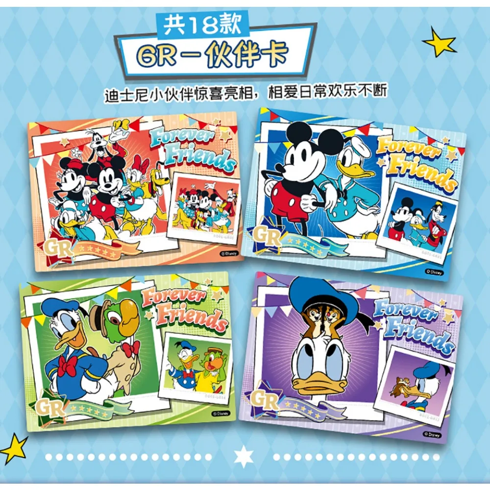 Carta divertente Disney Paperino Cartoon Simpatico personaggio anime 90° anniversario Trendy Art Multi Style Collection Card Regalo per bambini